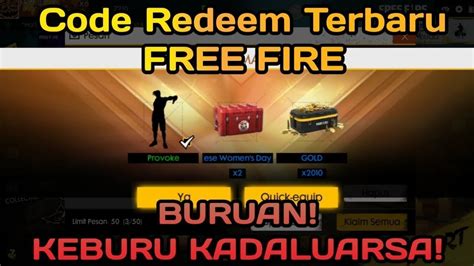 Garena free fire redeem codes for august 21, 2021 ff9m 2gf1 4cbf: Redeem Code Terbaru! (WORK 100%) -Garena Free Fire ...