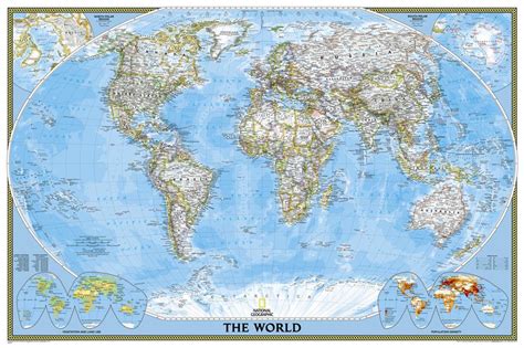 National Geographic World Classic Poster Size Map