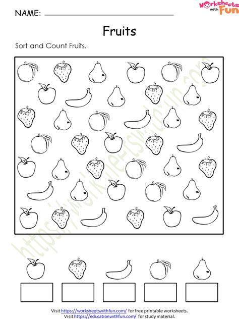 Environmental Science Preschool Fruits Worksheet 4