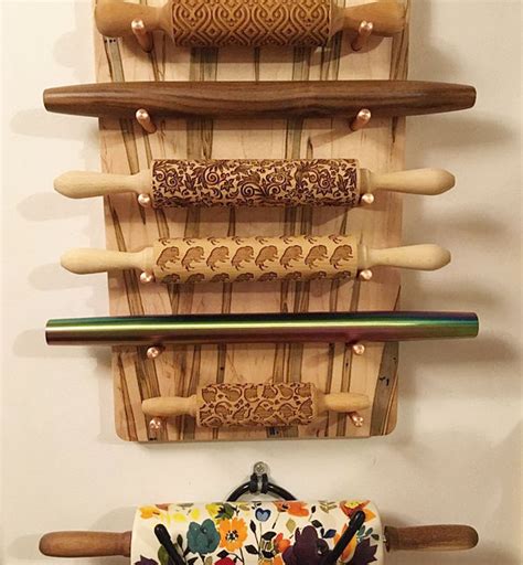 Rolling Pin Holder Rolling Pin Rack Wall Mount Rolling Pin Etsy
