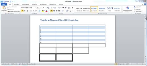 Tabelle In Microsoft Word 2010 Erstellen Supportnet
