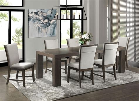 Elements International Grady Contemporary Dining Table Set With 6