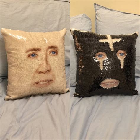 Nicolas Cage Face Sequin Pillow Nicolas Cage Sequin Pillows
