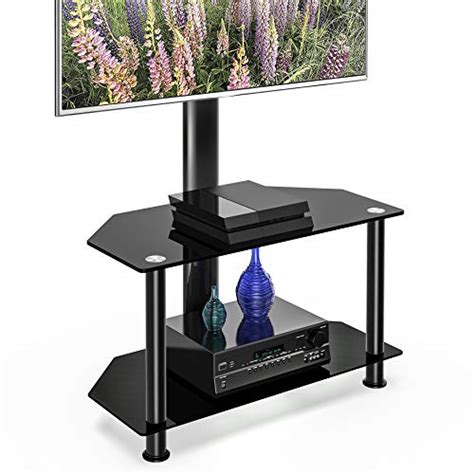 Fitueyes 2 Tiers Floor Tv Stand With Swivel Mount And Height Adjustable