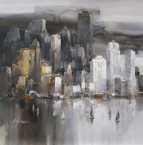 Wilfred Lang New York Sail Acrylic On Canvas Abstract Painting