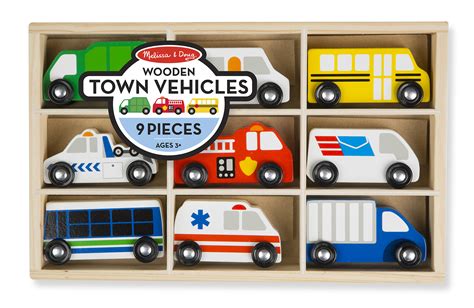 Melissa And Doug Wooden Town Vehicles Set