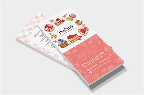 Standard 3.5 x 2.0 inch size (89 x. Free Bakery DL Card Template - PSD, Ai & Vector - BrandPacks