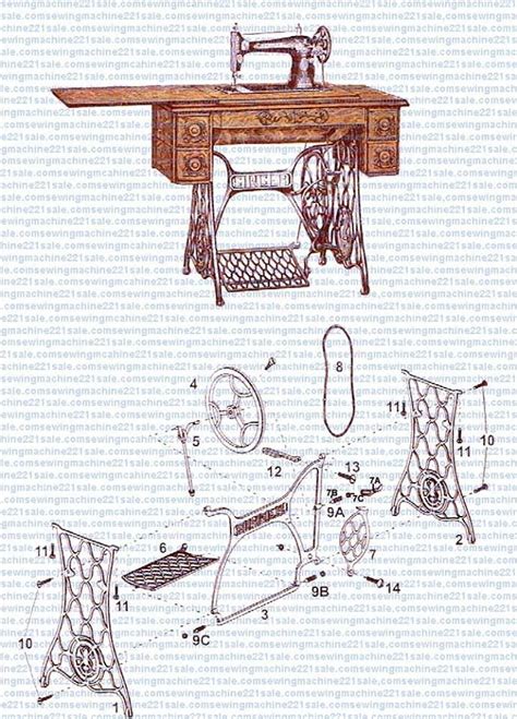 Diagram Of A Singer Treadle Machine Sewing Machine Drawing Singer