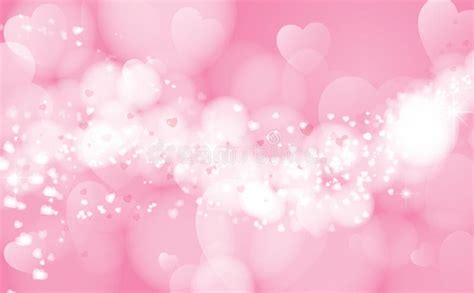 Heart Shaped Bokeh On A Pink Background Valentine Background