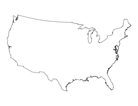 large printable outline map of the united states - blank us map united