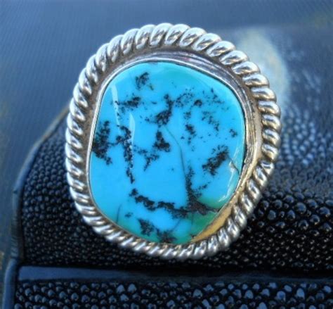 Mens Ring Turquoise Sterling Silver Choctaw Jewelry By Choctaw