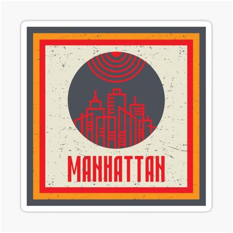 Manhattan New York City Sticker By Studio838 Redbubble