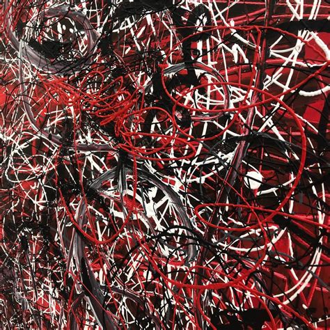 Jackson Pollock Painting Large Abstract Paintings On Red Canvas Modern