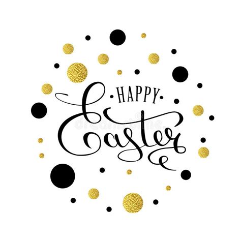 Happy Easter Lettering Greeting Card With Gold Spray Hand Lettering