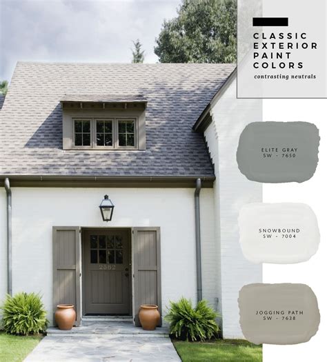 The material used in this design is pine singles, so the brown color that it has seems to be something natural. Classic Exterior Paint Colors - Contrasting Neutrals ...