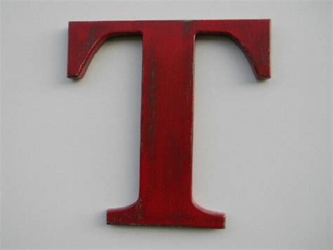 Wooden Letter Rustic Wall Hanging Letter T 12 Painted