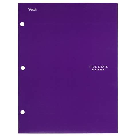 4 Pack Five Star 4 Pocket Paper Folder Royal Purple 38805