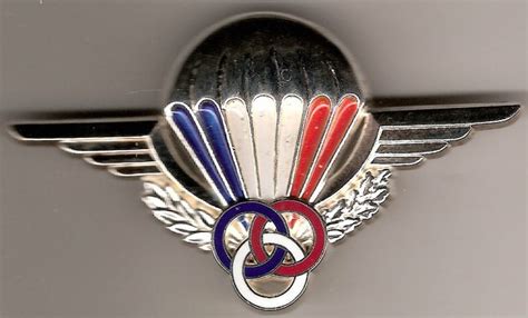 French Parachutist Moniteur Badge Silver Presentation Para Wings