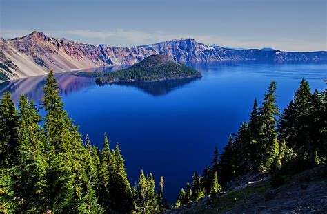 Earth Crater Lake Island Lake Nature Usa Hd Wallpaper Peakpx