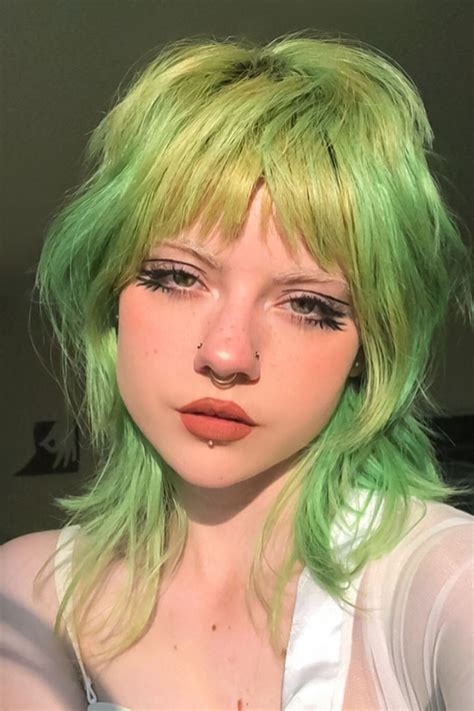 10 bold mullet hair color ideas for summer hair styles green hair mullet hairstyle