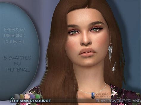 Eyebrow Piercing Double L By Playerswonderland From Tsr Sims 4 Downloads