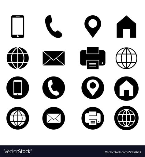 Business Card Icon Contact Symbol Vector Image On Vectorstock