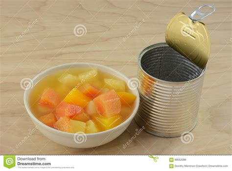 Canned Tropical Fruit Mix Stock Photo Image Of Pineapple 89552096