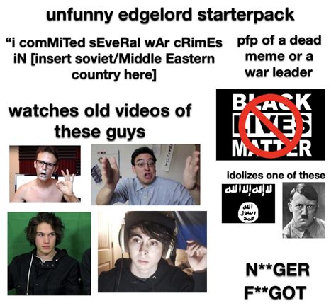 Unfunny Edgelord Starterpack R Starterpacks Starter Packs Know Your Meme