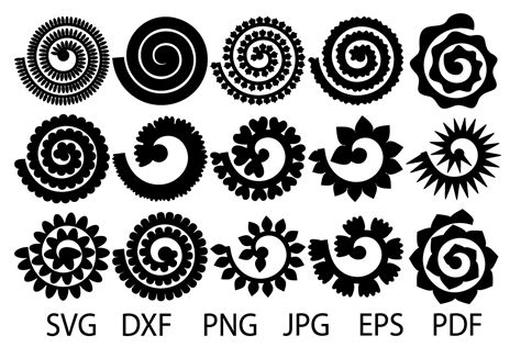 Rolled Flower Svg, Flowers Template, Rolled Paper Flowers Svg, Flowers