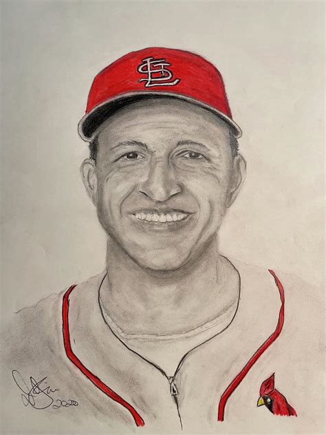 Stan Musial 11 X 14 Matted Pencil Drawing B