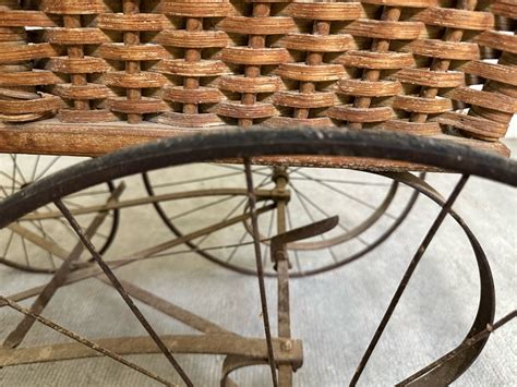 Antique Victorian Wicker Baby Carriage Buggy Perambulator Pram 44w X