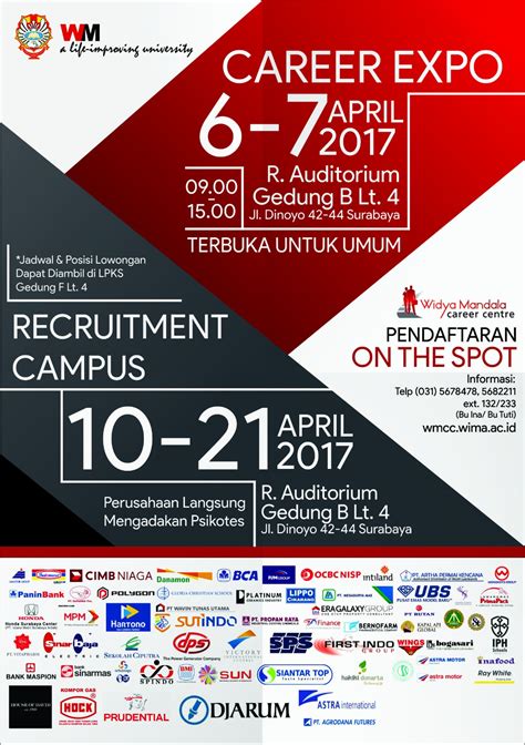 Mempunyai motivasi yang tinggi untuk mengembangkan karir di pt. Jadwal Career Expo Recruitment Campus Bulan April 2017 ...