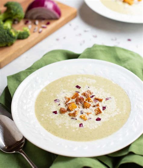 Healthy Broccoli Soup With Potato Croutons A Well Seasoned Kitchen
