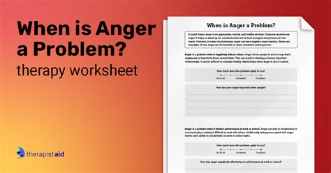 When Is Anger A Problem Worksheet Therapist Aid
