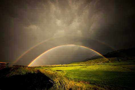 Rainbow During Storm Royalty Free Stock Photo