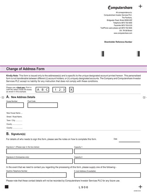 Computershare Change Of Address Form Complete With Ease Airslate Signnow