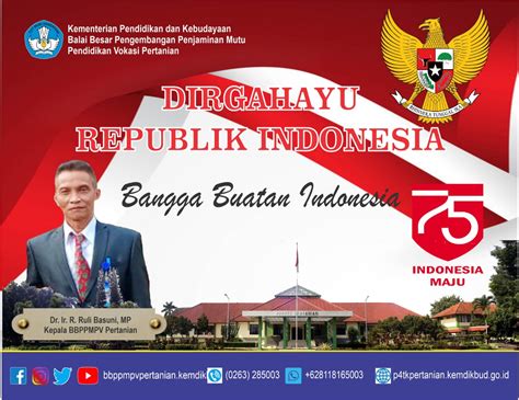Kutancapkan merah putih di dada ku. Dirgahayu Republik Indonesia - BBPPMPV Bidang Pertanian