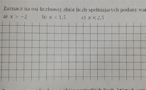 Zaznacz Na Osi Liczbowej Zbior Liczb Spe Niajacych Podany Warunek