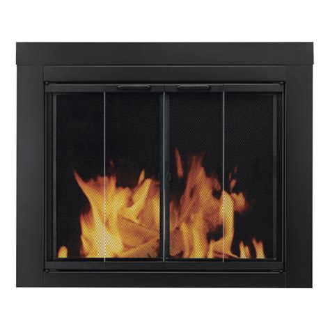 If you need to reduce your electric bill or gas bill then you need to see the big difference installing a fireplace glass door makes. Pleasant Hearth Ascot Fireplace Glass Door — For Masonry ...