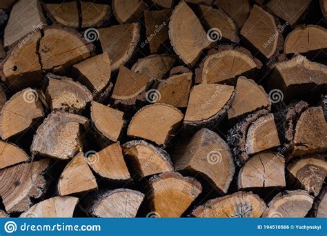 Wall Of Stacked Dried Firewood Under A Canopy Stock Photo Image Of