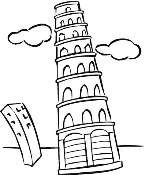 Laminas De La Torre De Pisa Para Colorear