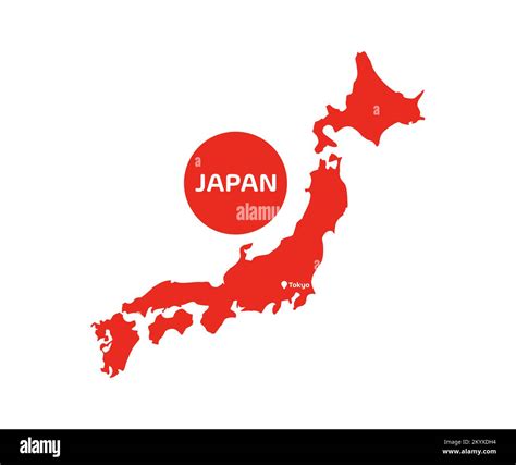 Silueta de mapa de Japón con diseño de logotipo de la capital de Tokio