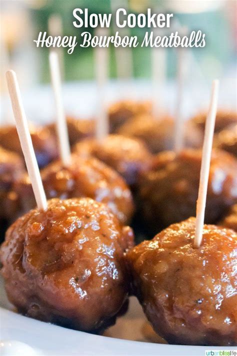 Place the meatballs on a serving plate, making sure to get all of the bourbon sauce out of the saucepan. Easy Delicious Slow Cooker Honey Bourbon Meatballs ...