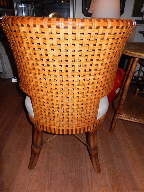 Find dining room chairs in many designs, including upholstered, faux wicker, metal, wood and more. Pair of Woven Leather Curved Back Dining Room or Side ...