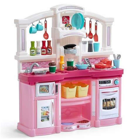 Toddler Kitchen Play Set Girls Pink And White