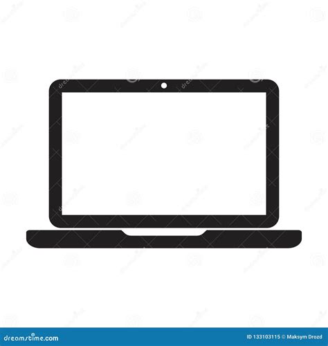 Laptop Icon Top View Vector Illustration Computer Mock Up Keyboard