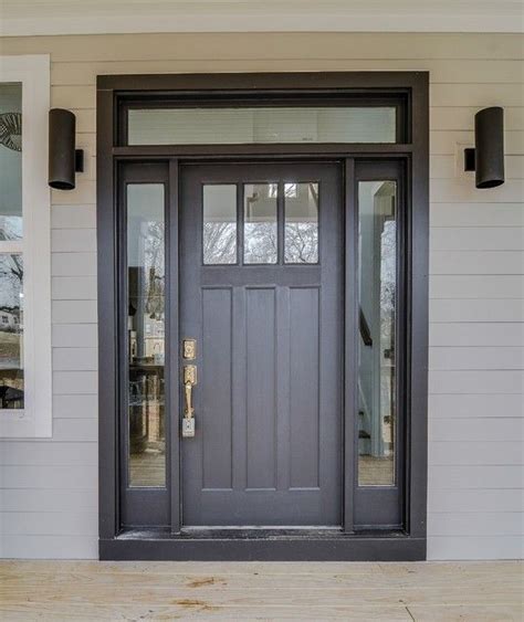 Image Result For Black Craftsman Front Door With Sidelights Craftsman