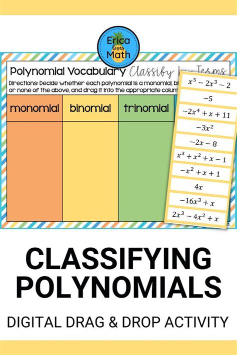 Classifying Polynomials Digital Activity Drag And Drop In 2023 Quadratics Polynomials Digital