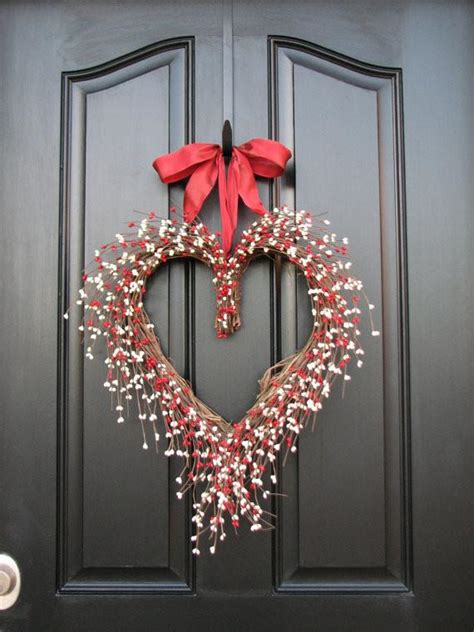 Valentines Day Wreath On The Front Door Founterior