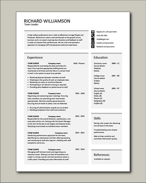 Cv Template Indeed Free Resume Templates